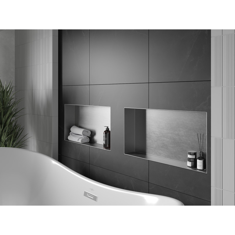 Mexen X-Wall-NR nástěnná police bez límce 60 x 30 cm, inox - 1911603010