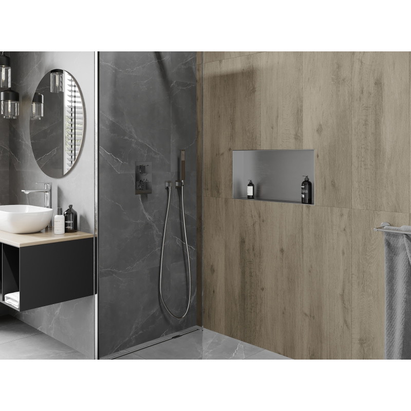 Mexen X-Wall-NR výklenková police bez lemu 60 x 30 cm, inox - 1911603010