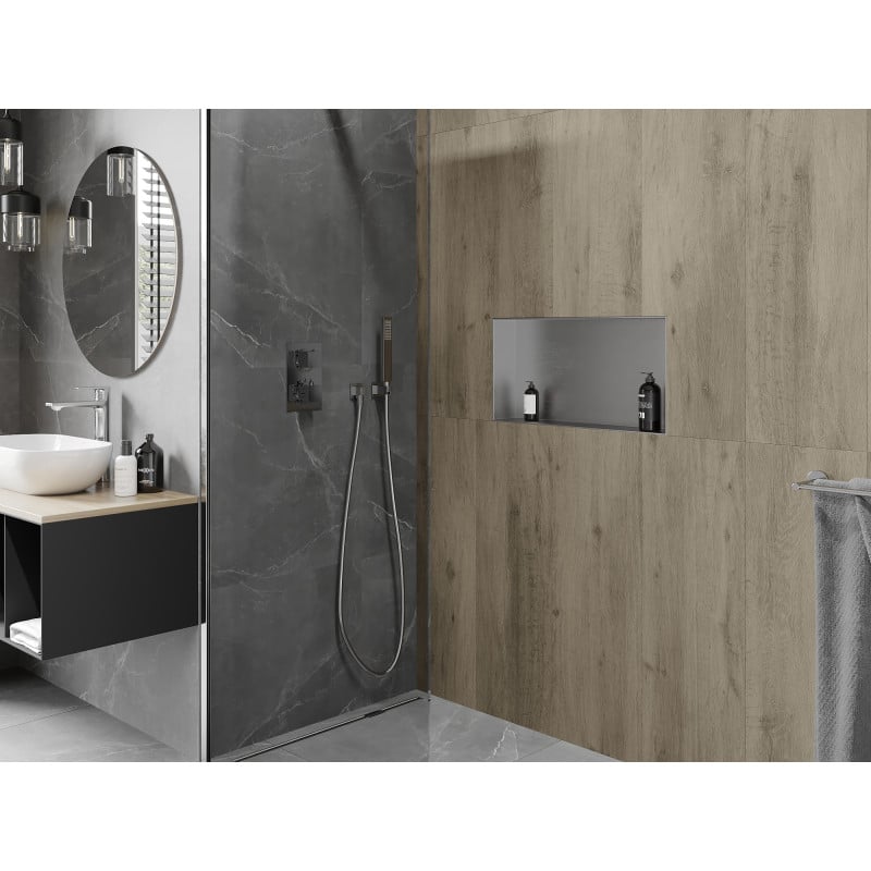 Mexen X-Wall-NR zapuštěná polička bez límce 60 x 30 cm, inox - 1911603010