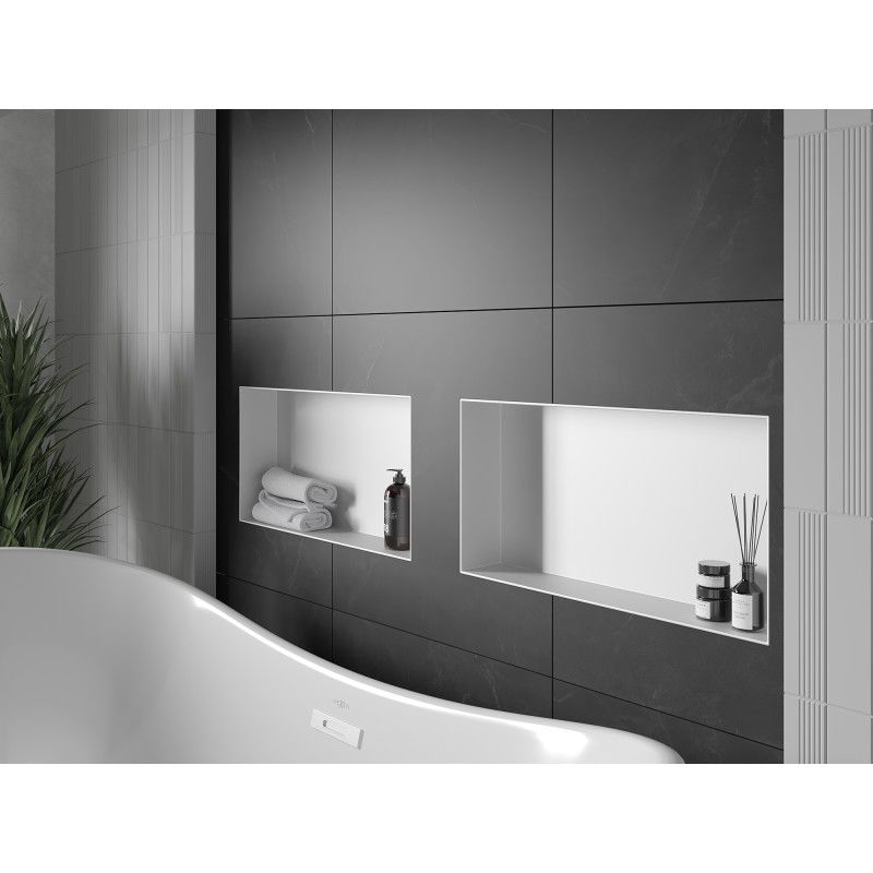 Mexen X-Wall-NR zásuvná polička bez příruby 60 x 30 cm, bílá - 1921603010