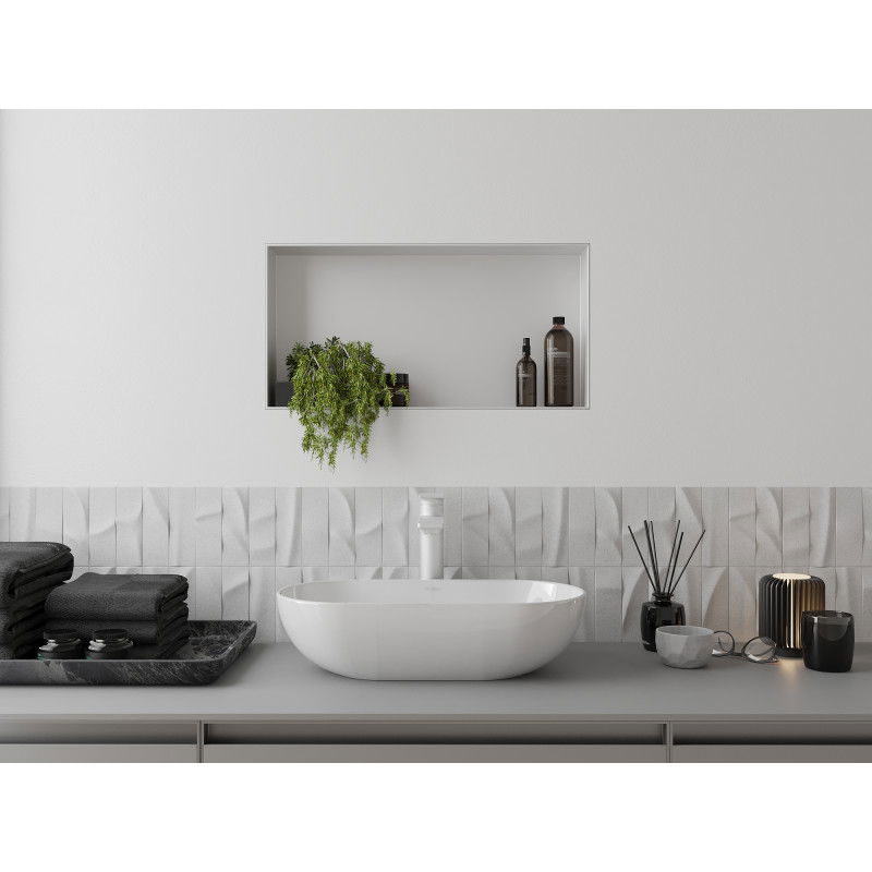 Mexen X-Wall-NR zásuvná polička bez příruby 60 x 30 cm, bílá - 1921603010