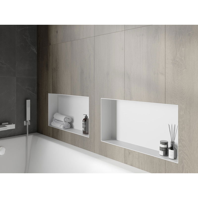 Mexen X-Wall-NR zásuvná polička bez příruby 60 x 30 cm, bílá - 1921603010