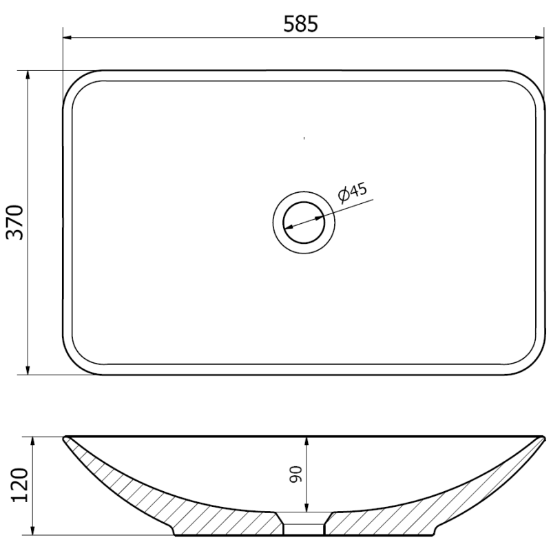 Mexen Avila umyvadlová umyvadlo 58 x 37 cm, bílá - 21115500