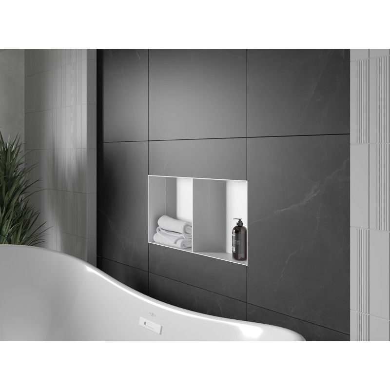 Mexen X-Wall-NR nástěnná polička bez límce s poličkou 60 x 30 cm, bílá - 1921603010S