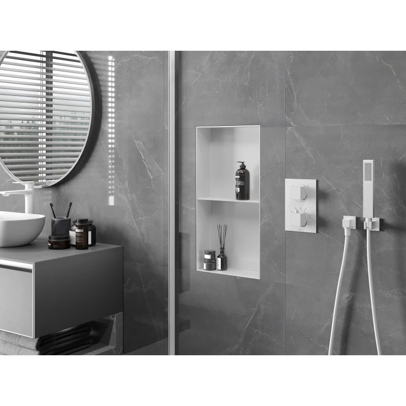 Mexen X-Wall-NR nástěnná polička bez límce s poličkou 60 x 30 cm, bílá - 1921603010S