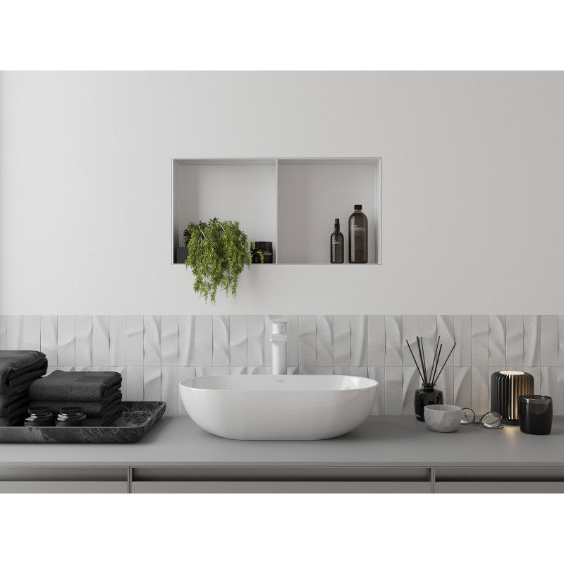 Mexen X-Wall-NR nástěnná polička bez límce s poličkou 60 x 30 cm, bílá - 1921603010S