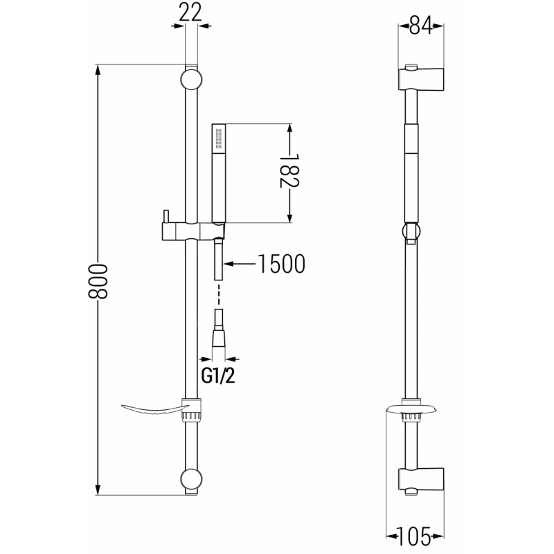 Mexen DF70 posuvná sprchová sada, růžové zlato - 785704582-60