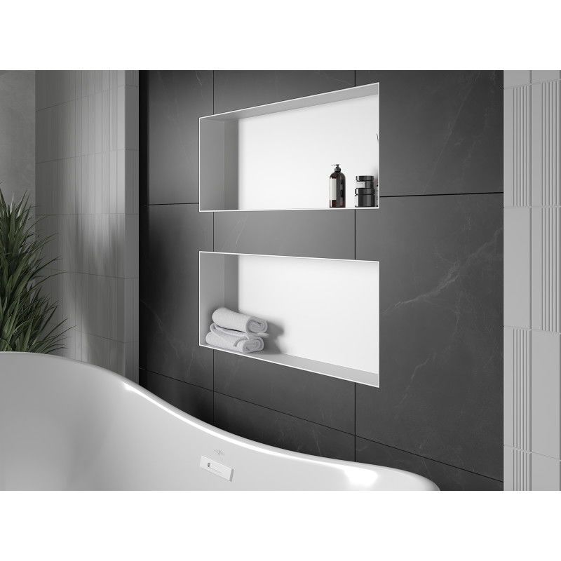 Mexen X-Wall-NR nástěnná polička bez límce 75 x 30 cm, bílá - 1921753010