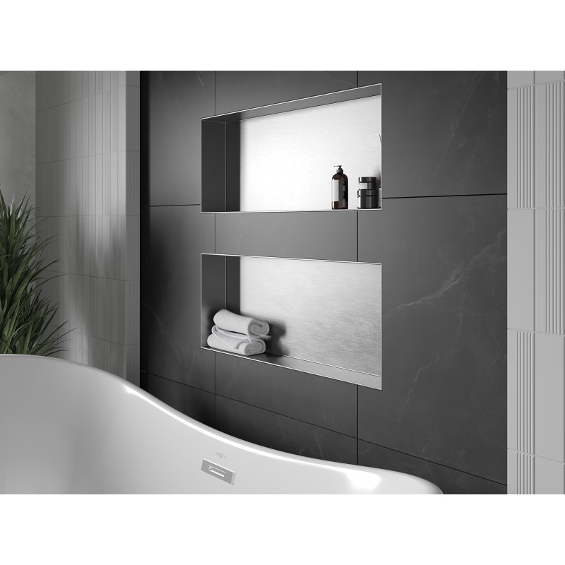 Mexen X-Wall-NR nástěnná police bez lemu 75 x 30 cm, inox - 1911753010