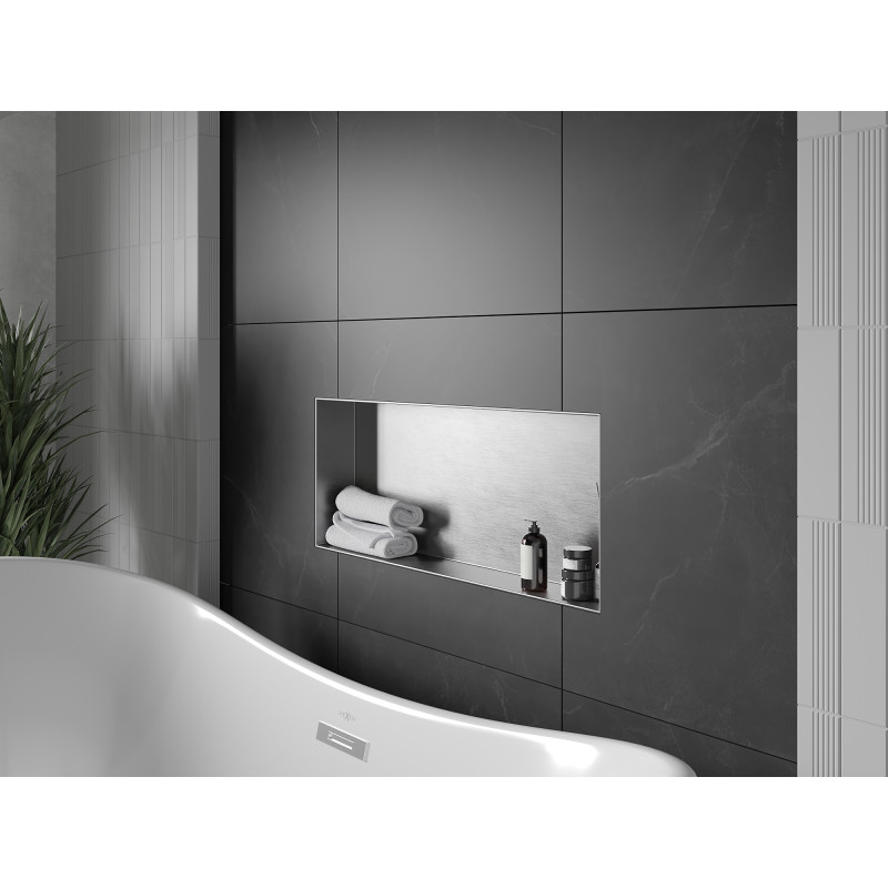 Mexen X-Wall-NR nástěnná police bez lemu 75 x 30 cm, inox - 1911753010