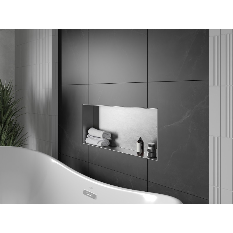 Mexen X-Wall-NR nástěnná police bez límce 75 x 30 cm, inox - 1911753010