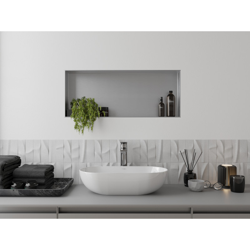 Mexen X-Wall-NR nástěnná police bez lemu 75 x 30 cm, inox - 1911753010