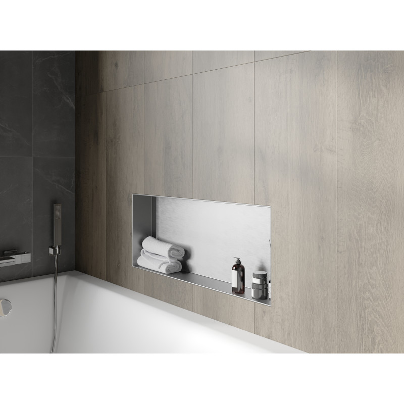 Mexen X-Wall-NR nástěnná police bez lemu 75 x 30 cm, inox - 1911753010