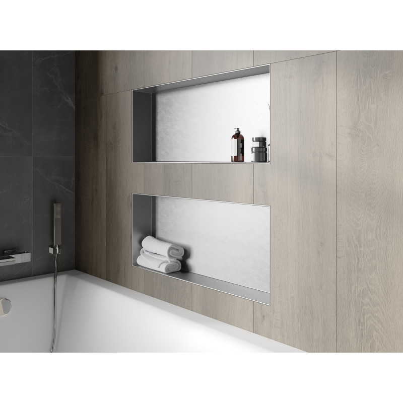 Mexen X-Wall-NR nástěnná police bez lemu 75 x 30 cm, inox - 1911753010