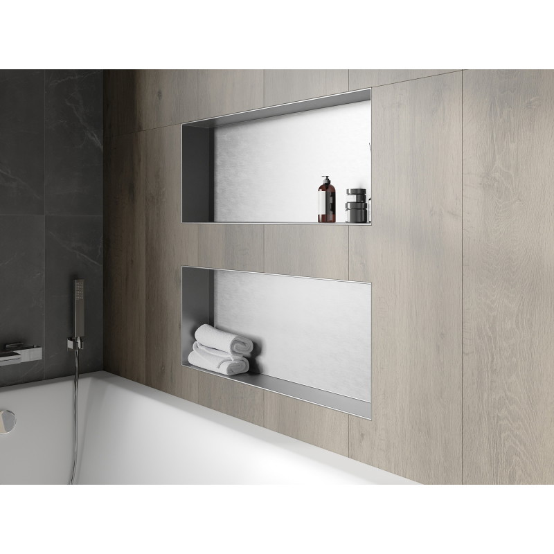 Mexen X-Wall-NR nástěnná police bez límce 75 x 30 cm, inox - 1911753010