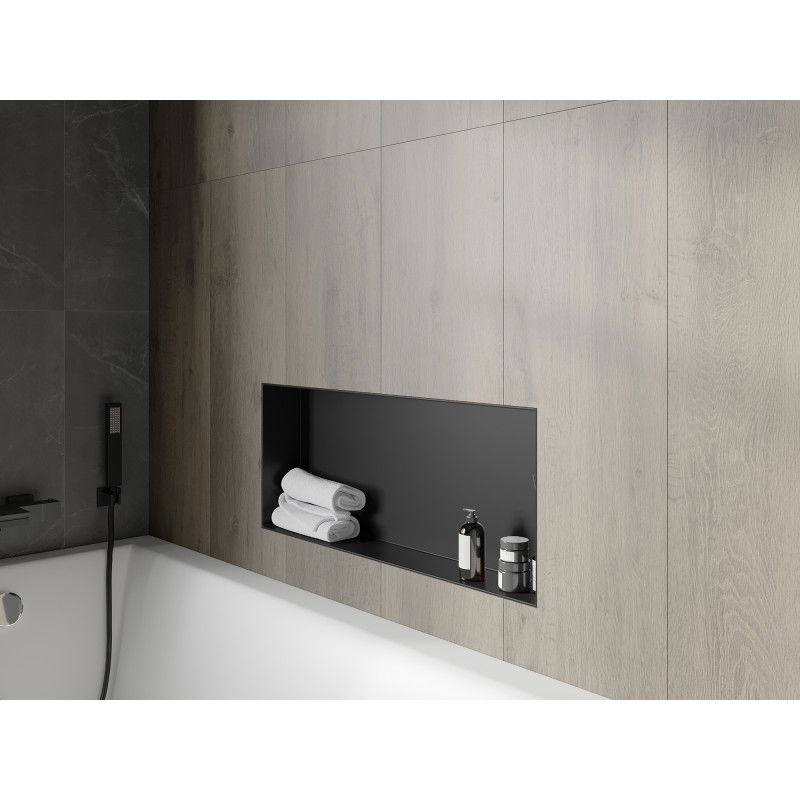 Mexen X-Wall-NR výklenková police bez límce 75 x 30 cm, černá - 1971753010