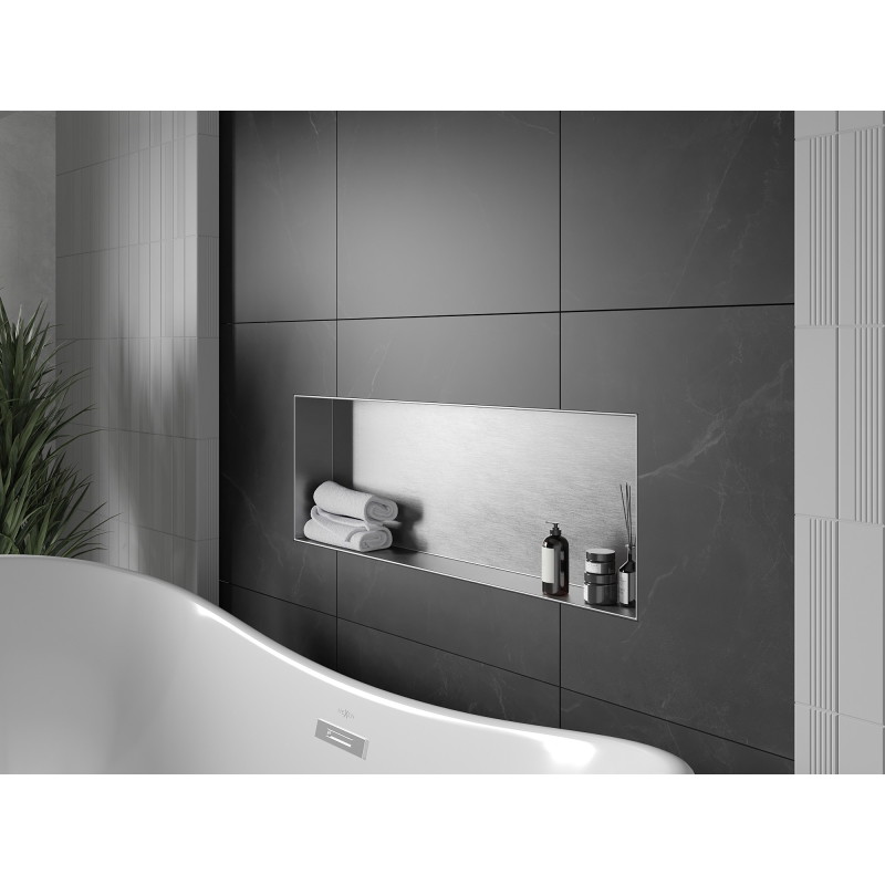 Mexen X-Wall-NR nástěnná police bez límce 90 x 30 cm, inox - 1911903010