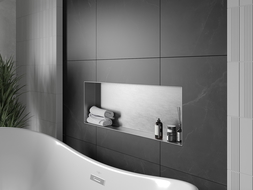 Mexen X-Wall-NR zapuštěná police bez příruby 90 x 30 cm, inox - 1911903010