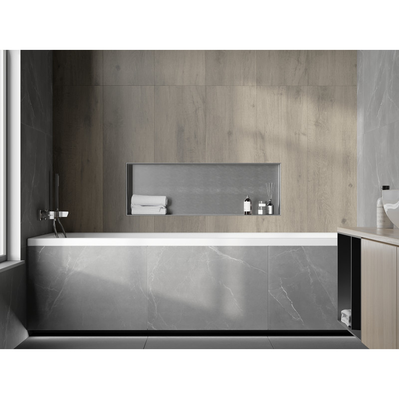 Mexen X-Wall-NR výklenková police bez lemu 90 x 30 cm, inox - 1911903010