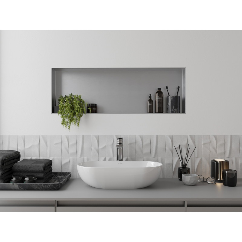 Mexen X-Wall-NR nástěnná police bez límce 90 x 30 cm, inox - 1911903010