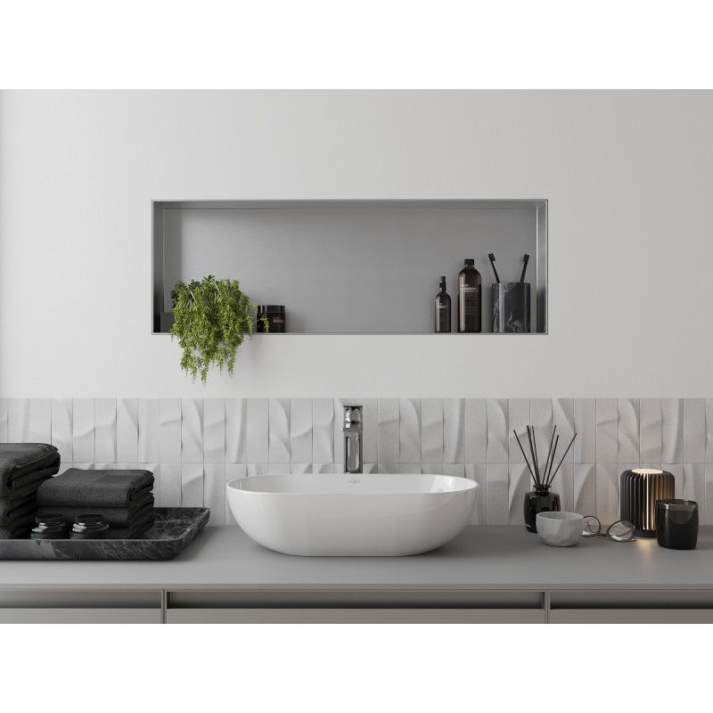 Mexen X-Wall-NR zapuštěná police bez příruby 90 x 30 cm, inox - 1911903010