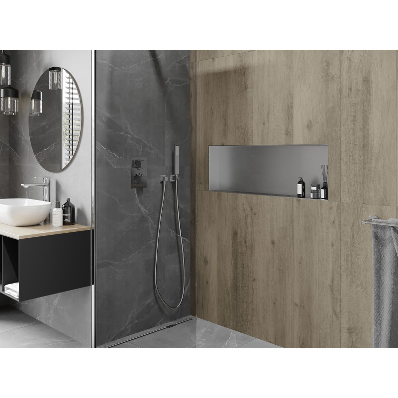 Mexen X-Wall-NR nástěnná police bez límce 90 x 30 cm, inox - 1911903010