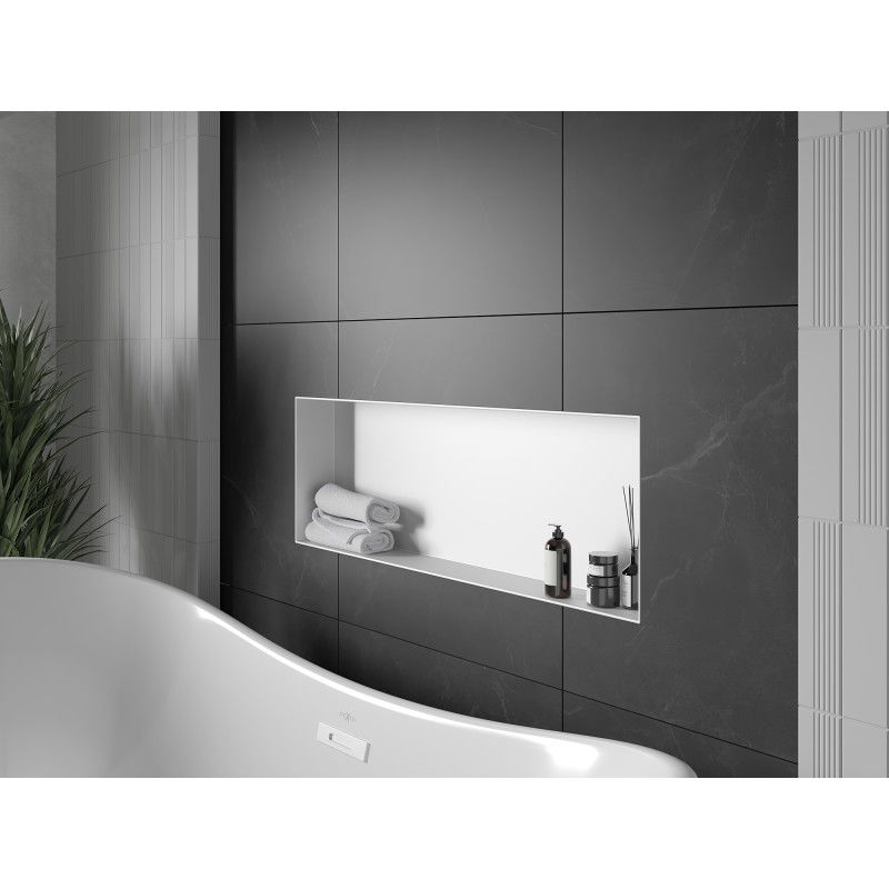 Mexen X-Wall-NR zapuštěná police bez límce 90 x 30 cm, bílá - 1921903010