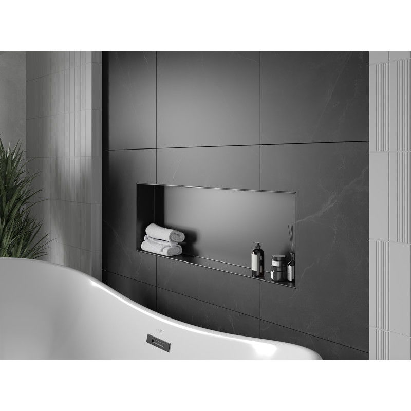 Mexen X-Wall-NR vestavná police bez límce 90 x 30 cm, černá - 1971903010
