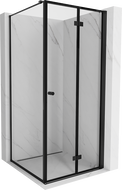 Mexen Mist-F Skládací sprchový kout pravý 100 x 100 cm, černý rám, černý - 8A6T-100-100-70-70-P
