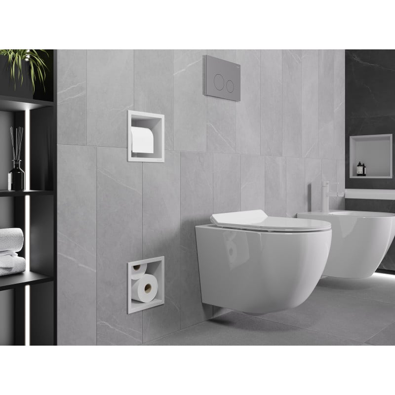 Mexen X-Wall-BP držák na toaletní papír se zásobníkem, bílý - 1924