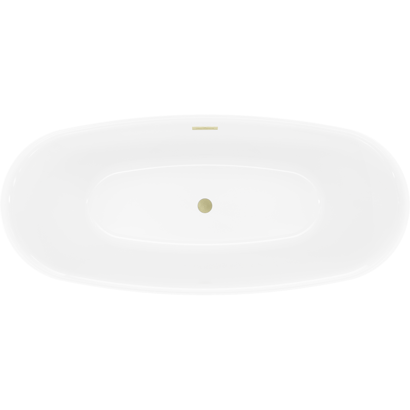 Mexen Luvo Slim volně stojící vana 170 x 75 cm, bílá, přepad zlatý kartáčovaný - 52801707500-55