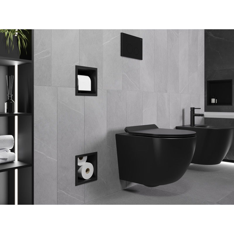 Mexen X-Wall-BP držák toaletního papíru s úložným prostorem, černý - 1974