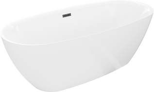 Mexen Luvo Slim volně stojící vana 170 x 75 cm, bílá, přepad černý - 52801707500-70