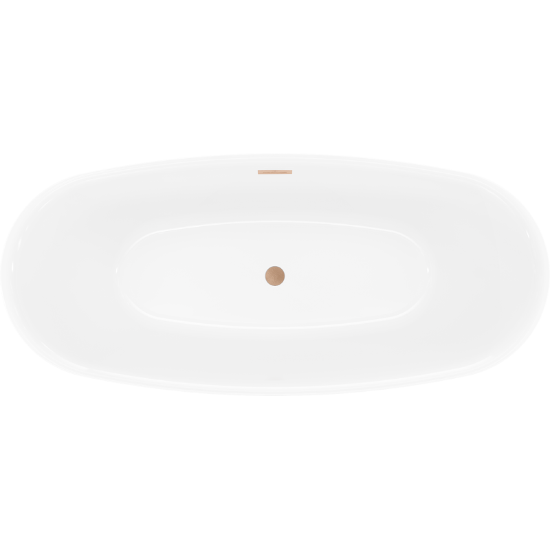 Mexen Luvo Slim volně stojící vana 170 x 75 cm, bílá/černá, přepad měď kartáčovaná - 52801707575-65