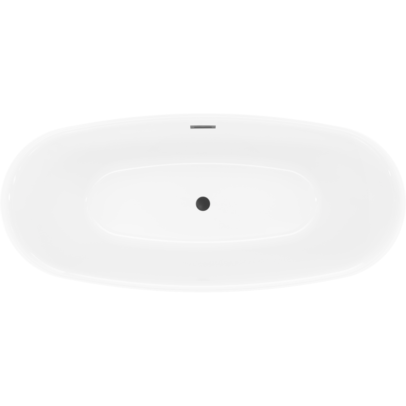 Mexen Luvo Slim volně stojící vana 170 x 75 cm, bílá/černá, černý přepad - 52801707575-70
