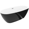 Mexen Luvo Slim volně stojící vana 170 x 75 cm, bílá/černá, přepad gun metal- 52801707575-95