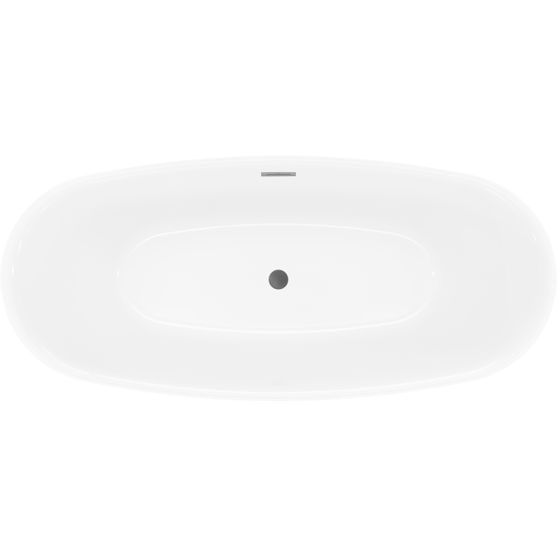 Mexen Luvo Slim volně stojící vana 170 x 75 cm, bílá/černá, přepad gun metal- 52801707575-95