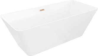 Mexen Velo Slim volně stojící vana 170 x 75 cm, bílá, přepad kartáčovaná měď - 52811707500-65
