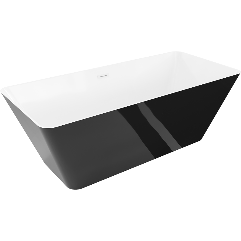 Mexen Velo Slim volně stojící vana 170 x 75 cm, bílá/černá, přepad bílý - 52811707575-20