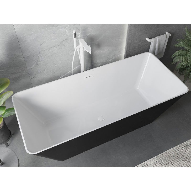 Mexen Velo Slim volně stojící vana 170 x 75 cm, bílá/černá, přepad bílý - 52811707575-20