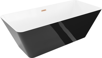 Mexen Velo Slim volně stojící vana 170 x 75 cm, bílá/černá, přepad měď kartáčovaná - 52811707575-65