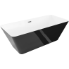 Mexen Velo Slim volně stojící vana 170 x 75 cm, bílá/černá, přepad gun gray kartáčovaný - 52811707575-66