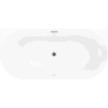 Mexen Oval Slim volně stojící přístěnná vana 170 x 80 cm, bílá/šedá, přepad gun metal - 52661708062-95