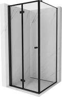 Mexen Mist-F skládací sprchový kout levý 85 x 85 cm, černý rám, černý - 8A6T-085-085-70-70-L