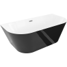 Mexen Oval Slim volně stojící vana přístavná 170 x 80 cm, bílá/černá, přepad gun gray kartáčovaný - 52661708075-66