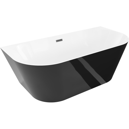 Mexen Oval Slim volně stojící přístěnná vana 170 x 80 cm, bílá/černá, přepad černý - 526817MEX--52661708075-70-70
