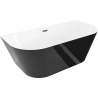 Mexen Oval Slim volně stojící vana k přisazení ke stěně 170 x 80 cm, bílá/černá, přepad černý - 52661708075-70