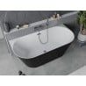 Mexen Oval Slim volně stojící přisazená vana 170 x 80 cm, bílá/černá, přepad gun metal - 52661708075-95