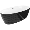 Mexen Olea volně stojící vana vzor 170 x 80 cm, bílá/černá, přepad chrom - 52821708075-01