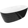Mexen Olea volně stojící vana vzor 170 x 80 cm, bílá/černá, bílý přepad - 52821708075-20
